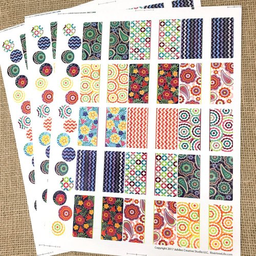45 Kaleido Rectangle Poly Weatherproof Labels + Bonus Matching Round Stickers for Lip Balm or Essential Oils by Rivertree Life