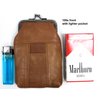 100'S 2pc Two Color Set Genuine Soft Leather Cigarette Case with Lighter Pocket Fit 100mm, 84's HOT Pink + LT. Brown