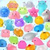 LUDILO Mochi Animal Squishies Toys 2nd Generation Glitter Mochi Squishy 28pcs Random Kawaii Mini Squishies Party Favors for Kids Unicorn Cat Panda Class Prizes Birthday Gifts Stress Relief Toy