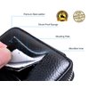 Buffway Car Key case,Genuine Leather Car Key Chain Keychain Holder Metal Hook and Keyring Zipper Bag for Remote Key Fob - Black