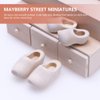 COHEALI Mini Finger Shoes 4pcs Mini Wooden Shoes Miniature Wooden Shoes Blank Wooden Shoes Mini House Decor Miniature Doll Shoes