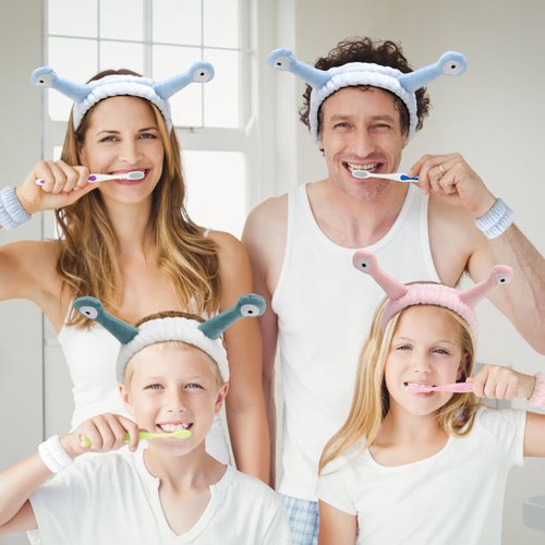 Canitor Snail Spa Headband Wrist Bands for Washing Face Makeup Headband Cute Animal Hair Band Head Band for Skincare Face Wash Cute Funny Gifts for Women Girls Weird Stuff