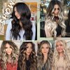 Dorsanee Clip in Hair Extensions 20 Inch 4pcs Ash Brown Mixed Ash Blonde Long Wavy Highlight Synthetic Hair Extensions Double Weft Hairpiece for Women