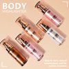 FREEORR Body Shimmer Oil,Liquid Glow Illuminator Body Luminizer Glow For Body Face Smooth Radiant Bronzer Highlighter Foundation 1.0 Fl Oz#107