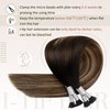 LaaVoo Black Hair Extensons Keratin Tip Human Hair Ombre Brown Natural Human Hair Extensions Itip Extensions Human Hair Cold Fusion 20 Inch 1g/1s 50g/pack