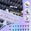 SUMFORMI DIY Lash Extension Kit Natural Eyelash Extension Kit Wispy Lash Clusters Kit Waterproof Single Lashes Extension Kit Natural Look Eyelash Cluster Lash Kit D Curl 8-16MM at Home 60+80D