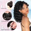 KooKaStyle Curly Ponytail Extension Fluffy Drawstring Ponytail for Women Kinky Curly Clip in Hair Extensions Long Curly Wavy Ponytail Extension Synthetic Hairpiece for Daily Use(18 Inch,Black brown)