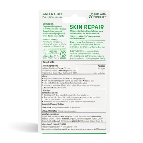 Green Goo Skin Repair Healing Salve, Natural Body & Face Moisturizer with Aloe Vera, Improves Skin's Appearance, Great for Scarring & Wrinkles, 4 Oz