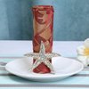 Joyindecor Crystal Starfish Napkin Rings - Set of 6 Rhinestone Coastal Nautical Napkin Ring Holders for Wedding Party, Beach/OceanTheme Dining Table Decoration Accessories