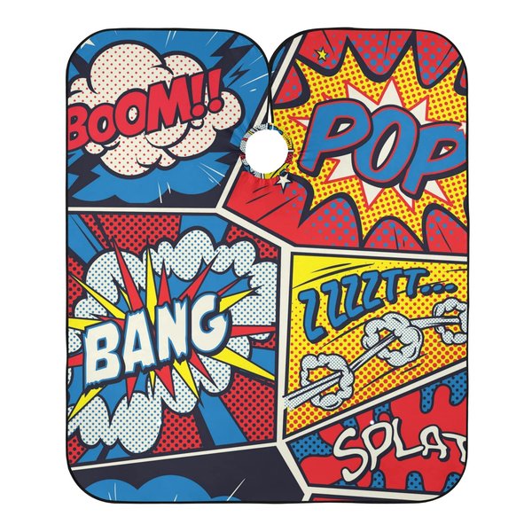 Barber Cape Salon Cape Hairdressing Apron Haircutting Waterproof Retro Pop Art Comics for Adults Men Clients with designs Adjustable Neck Closure