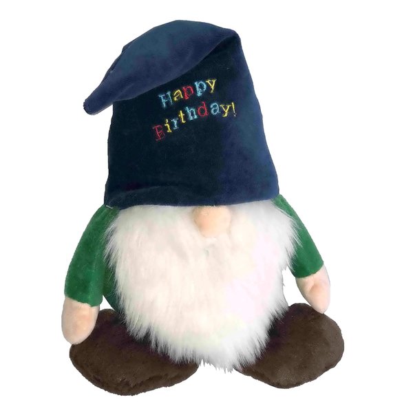 Pet Lou Durable Plush GNOME Dogs and Cats Toys with Multi-Squeak and Crinkle in Different Size (13 INCH Brithday Gnome), Black (DAT60013)