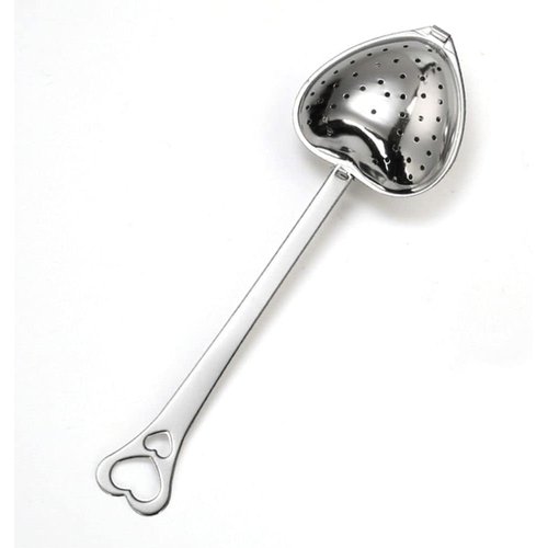 Silver Heart Shaped Tea Strainer with Handle,Tea Strainers for Loose Tea Tea Infuser Filter Set Kitchen Mugs Diffuser with Handle Infuser Filter Spoon Easy to Use,Tea Filters,Home and Kitchen