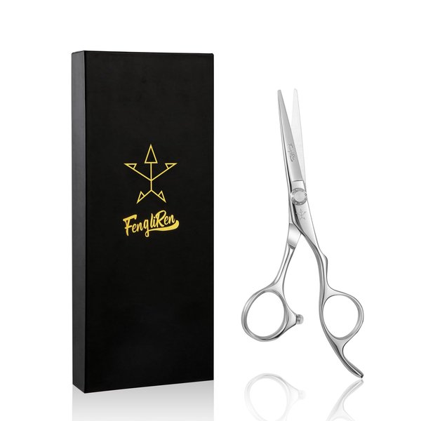 Fengliren High-end Professional Extremely Very Sharp Barber Hair Cutting Scissors Hairdresser Shears For Hair 5 Inch Haircut Scissor Made Of Stainless Steel Alloy For Hairdressing Salon and Home Use