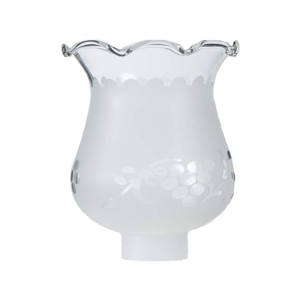B&P Lamp 1 5/8 Inch Fitter Colonial Style Frosted and Etched Design Glass Lamp Shade for Vintage and Antique Style Lamps