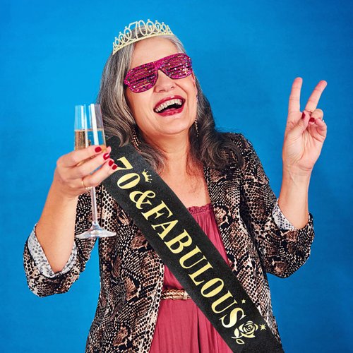 70th Birthday Sash and Tiara for Women, 70th Birthday Party Decorations, 70 and Fabulous Sash and Tiara Set, 70th Birthday Decorations for Women, Womens 70th Birthday Gifts