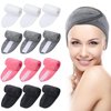 SINLAND Spa Headband for Women Adjustable Makeup Hair Band with Magic Tape,Head Wrap for Face Care, Makeup and Sports 12 Pack