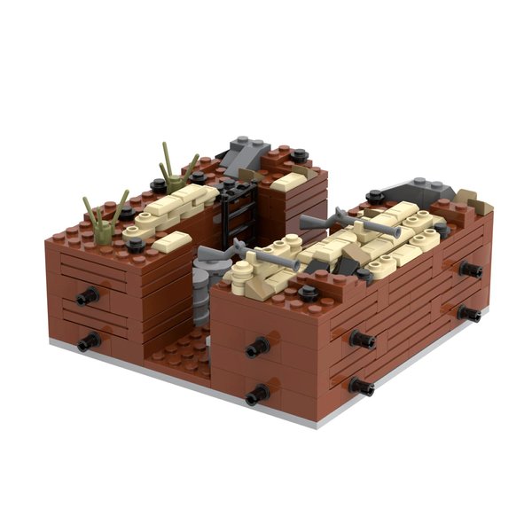 MOOXI WW2 Trench Military Building Block Set(234PCS).Suitable for Military Action Mini-Figures Combat Scenarios.