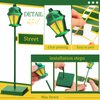 Colingmill 6 Pcs Street Sign Lamp Post Centerpiece Wooden Lamp Post with Street Sign Sticker Street Party Supplies for Toy Decor Friend Birthday Street Party Decoration (Green)