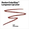 Revlon Lip Liner, Colorstay Face Makeup with Built-in-Sharpener, Longwear Rich Lip Colors, Smooth Application, 645 Chocolate
