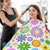 visesunny Barber Cape Colored Little Flower Polyester Hair Cutting Salon Cape Apron Anti-Static Haircut Water-Resistant Shaving Cloth Beard Shaving Bib Hairdressing Cape