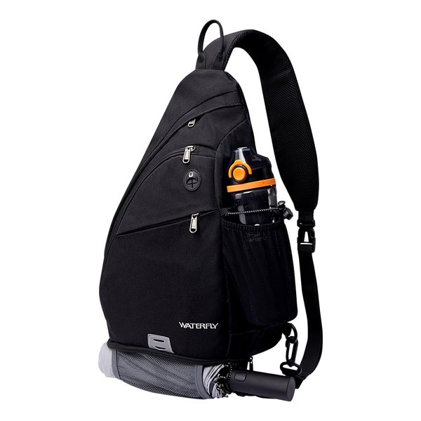WATERFLY Sling Bag Crossbody Backpack: Over Shoulder Daypack Casual Cross Chest Side Pack