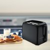 OVENTE Electric 2 Slice Toaster Machine with 6-Shade Toast Settings, 700W Power, Removable Crumb Tray and Compact Design Perfect for Toasting Bread, Bagels, Waffles and Puff Pastry, Black TP2210B