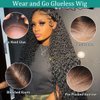 PerisModa Wear and Go Glueless Wigs Human Hair Pre Plucked Pre Cut Full 13x4 HD Lace Frontal Wigs Human Hair 14A Deep Curly Wave Lace Front Wigs Human Hair for Women Bleached Knots 180 Density 24 Inch