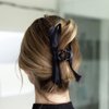 CustomyLife 2pcs Bow Hair Claw Clip for Women, Non-Slip Black Bowknot Hair Clip, Bun Updo Big Hair Barrettes Accessories for Long Short Curly Straight Thick Thin Wavy Hair