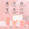 Gua Sha Facial Tools Set of 3 Guasha Massage Tool Rose Quartz Gua Sha Scraping Tool for Face,Neck, Eyes and Body,Jade Stone Guasha Board Pack of 3 (Pink)