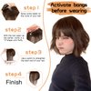 MORICA Bangs Hair Clip, 360° 3D Cover Clip in Bangs 100% Real Human Hair Toppers with Bangs，Hair pieces Clip on Bangs for Women Fake Bangs for Daily Wear (Dark Brown, 5×7 3D Bangs)