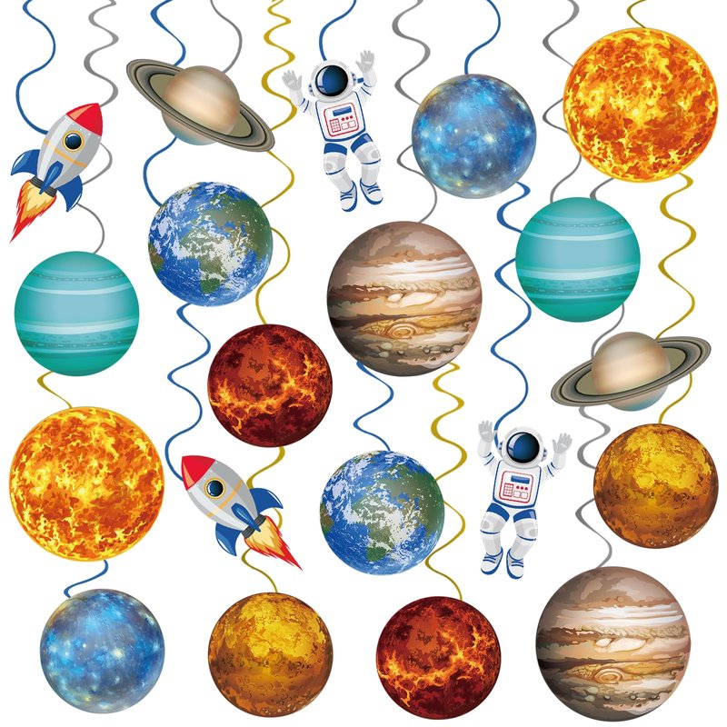 40 Pieces Solar System Hanging Swirl Decorations, Outer Space Party ...