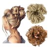 ASUITOFK Messy Bun Hair Piece Thick Updo Scrunchies Synthetic Hair Extensions Ponytail Hair Wig Hairpiece Dark Blonde