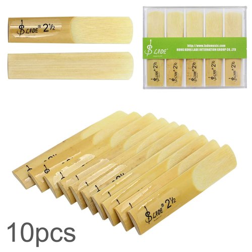 【The Best Deal】OriGlam 10pcs Alto Sax Saxophone Reeds 2.5 Reed, Alto bE Saxophone Reeds Lade Bamboo 2-1/2 Reed Strength 2.5 for Clarinet, Soprano or Alto Sax