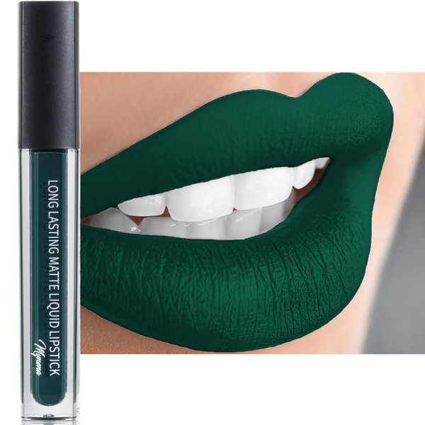 Mynena Green Matte Lipstick Long Lasting Smudge Proof Waterproof Lightweight for High Comfort All-Day Wear Vegan Talc-Free Paraben-Free Cruelty-Free Lip Stain | Jocelyne