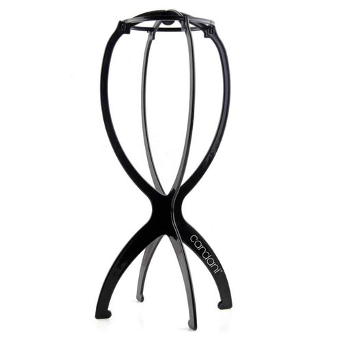 Cardani Wig Stand Black Portable Wig Holder As Pictured