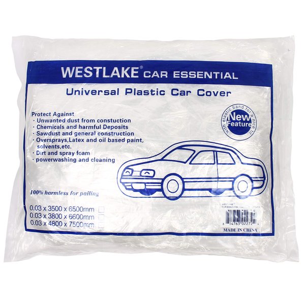 West Lake Universal Clear Disposable Car Cover for SUV, Sedan, Sport Cars, Antique Cars up to 22' x 12'