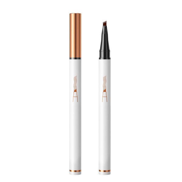 Kolvoii Microblading Eyebrow Pencil, 2024 New Eyebrow Tattoo Pencil, 3D Waterproof 4 Fork Tip Magic Eyebrow Pen, Natural Makeup Fine Stroke Long-Lasting Eyebrow Pencil Stay on All Day(Light Brown)