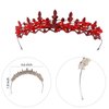 LIMELIA Women's Tiara - Crown for Henna Wedding Party | Glitter Hair Accessories for Bridal Birthday Pageant Prom Halloween Cos-play Costume Christmas Party, Princess Crowns | Crystal Glass Beads - Red
