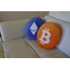 Ethereum Pillows - Embroidered Round Stuffed Plush Crypto Pillow ETH