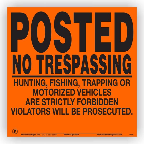 Minuteman Signs | Aluminum No Trespassing Motorized Vehicles Signs Bulk (100)