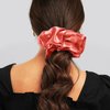 Silk Scrunchies,Elastic Bands Ponytail Holder Silk Satin No Damage, Soft Satin Scrunchies,Hair Accessories Hair Scrunchies Suitable for Women Girls for Thick Thin Fine Curly hair (Red)