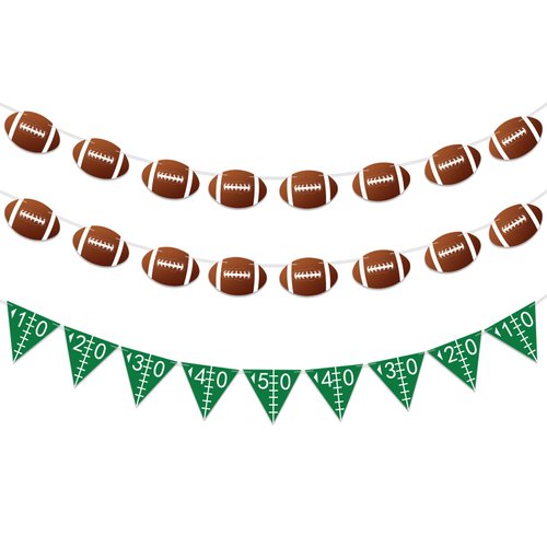 3Pcs Football Party Decorations, Hanging Football Decor Football Party Supplies, Football Banner, Football Decor for Sports Theme Party Favors for Assembling Birthday Party Theme Event