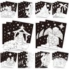Frienda 30 Pcs Color Your Own Funny Nativity Posters DIY Christmas Nativity Scene Coloring Crafts Bulk Religious Christian Baby Jesus Angels Poster for Christmas Party Holiday Home School Activities