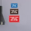 Classic Framed Please Turn the A/C Off When Not In Use Door or Wall Sign | Eco-Friendly Home Sign (Blue) - Small (2 Pack)