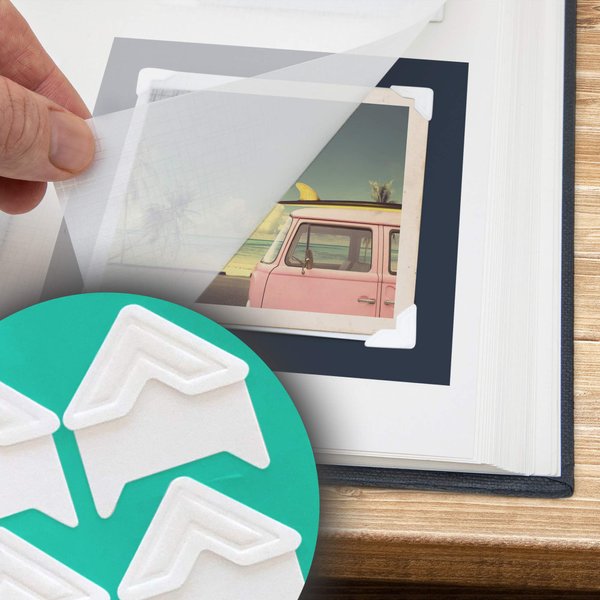 Photo Corner Stickers, 240 Adhesive Picture mounting Stickers for Scrapbooking, Photo Journal, Photo Albums, DIY Memory Book, Baby Book, Wedding Albums