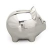 K COOL Vintage Piggy Bank Creative Metal Alloy Cartoon Money Bank Cute Coin Bank Pig Penny Coin Saving Pot Box with Stopper for Boy Kid(Shiny Silver)