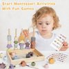 Montessori Toys for 2 3 4 Year Old - Wooden Lacing Beads & Stacking Blocks Toys for Ages 2-4 Year Old Girl Boy Christmas Birthday Gifts, Toddler Preschool Learning Toys Fine Motor Skills Games