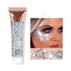 SeleneTenderaes 10 Color Safe for skin, easy to remove Body Glitter Silver Face Hair Self Adhesive Gel Festival Accessories Cosmetic Glitter Chunky Sequins Glitters for Eye Nails Rave 23g