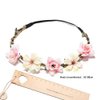 4Pcs Flower Crown for Women Girls Headband Color Mixing Hair Accessories Wedding Bride Rose Hair Ring