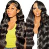 13x6 Lace Front Wigs Human Hair, 22 Inch Transparent Hd Lace Front Wigs Human Hair Pre Plucked, Glueless Body Wave Frontal Wigs Human Hair Hd Lace With Baby Hair, Bleached Knots